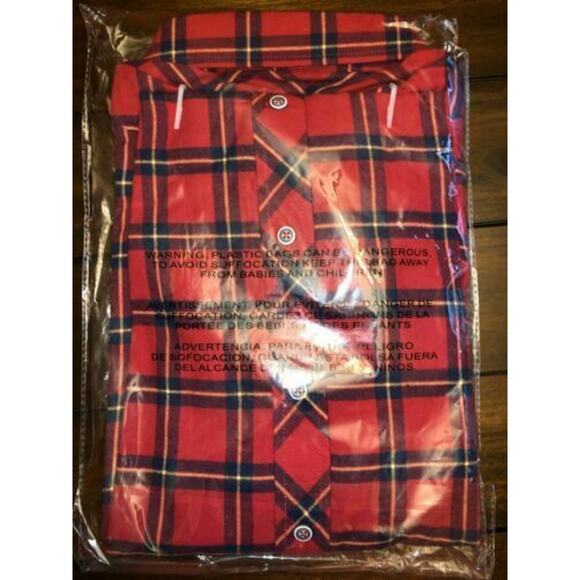 Report Collection Plaid Flannel Slim Fit Sport Shirt Color RED Size 2XL - Picture 9 of 13